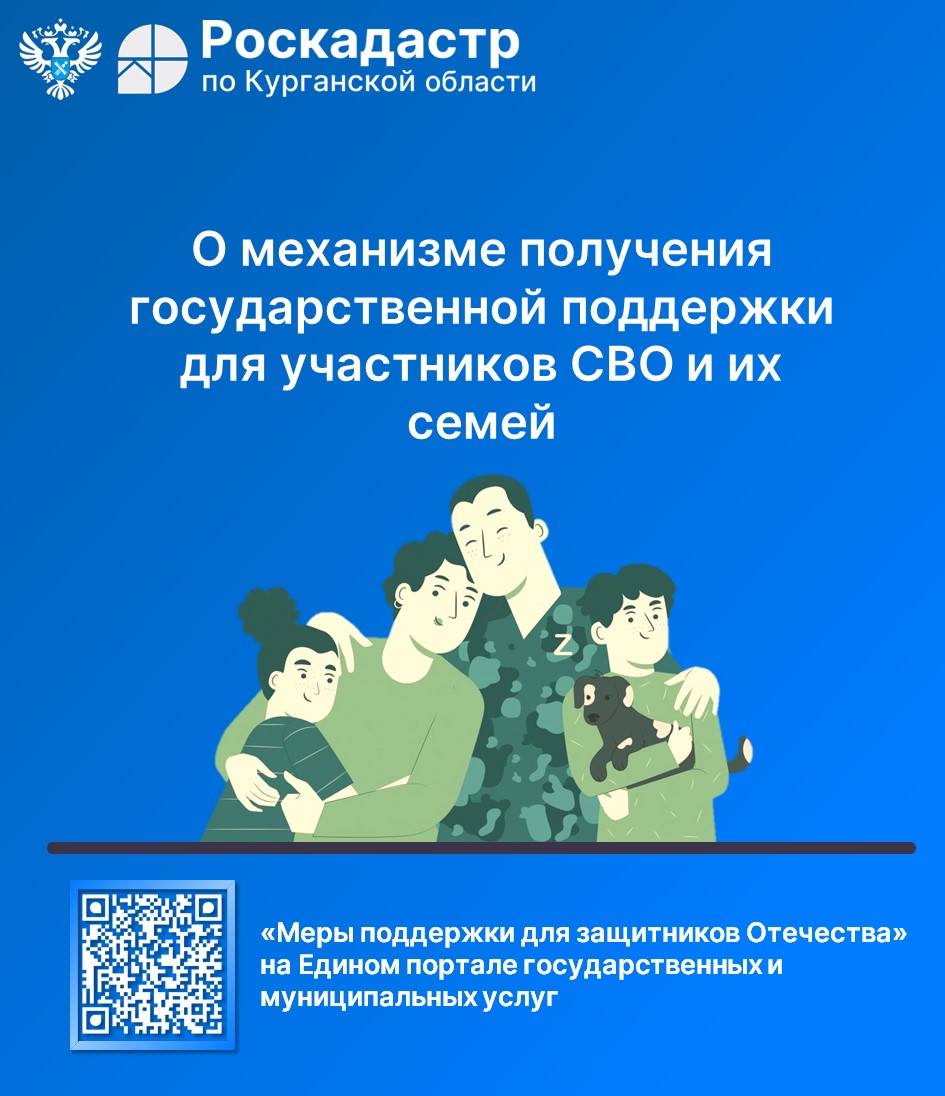 Эксперты Роскадастра по Курганской области рассказали о механизме получения государственной поддержки для участников СВО и их семей.