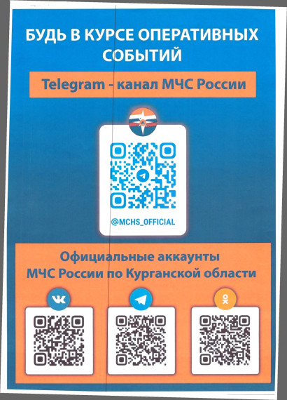 Подпишитесь на официальные аккаунты МЧС России по Курганской области. Будьте в курсе оперативных событий.